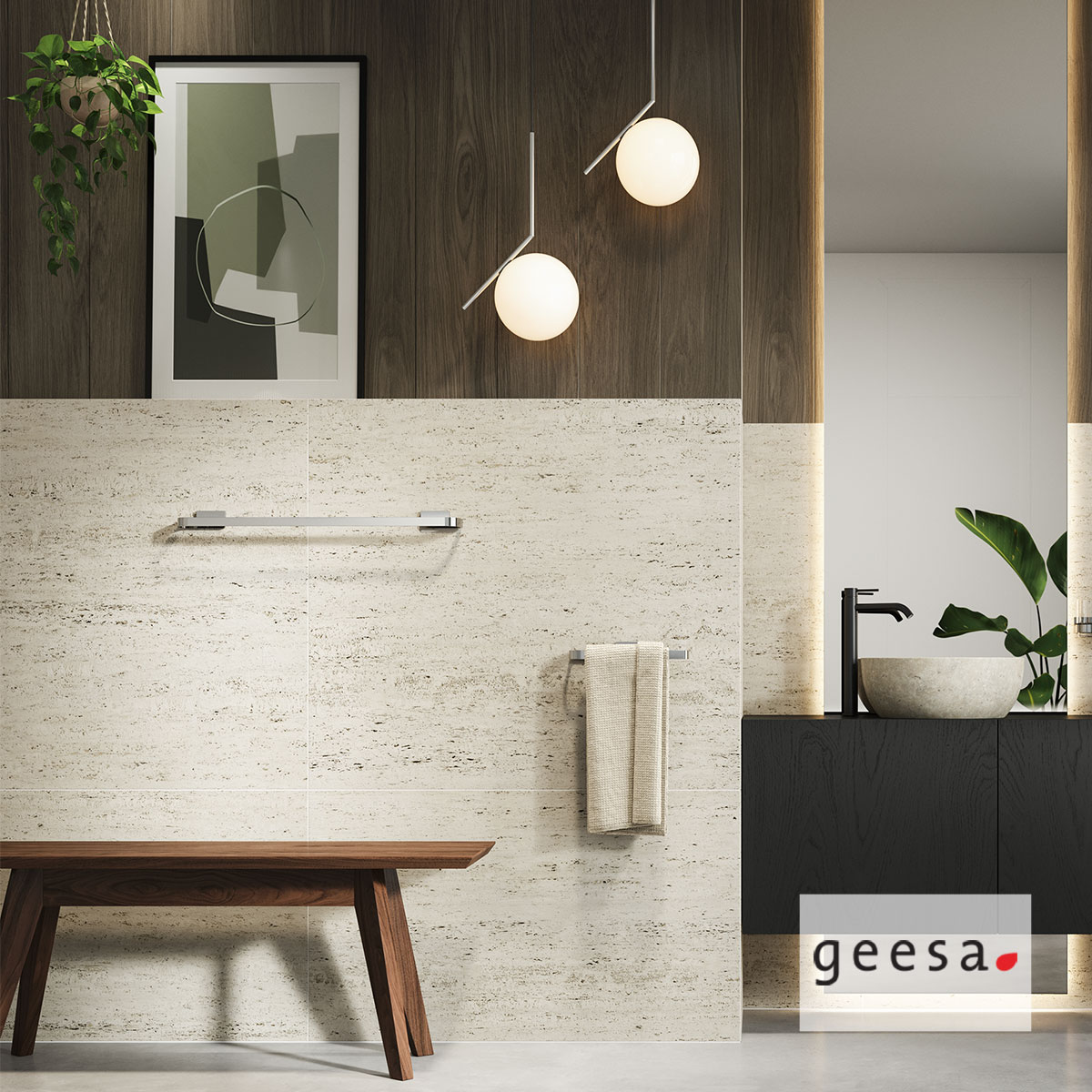 Πετσετοκρεμάστρα Σταθερή Μονή 60cm της σειράς CRAFT GEESA Inox Chrome