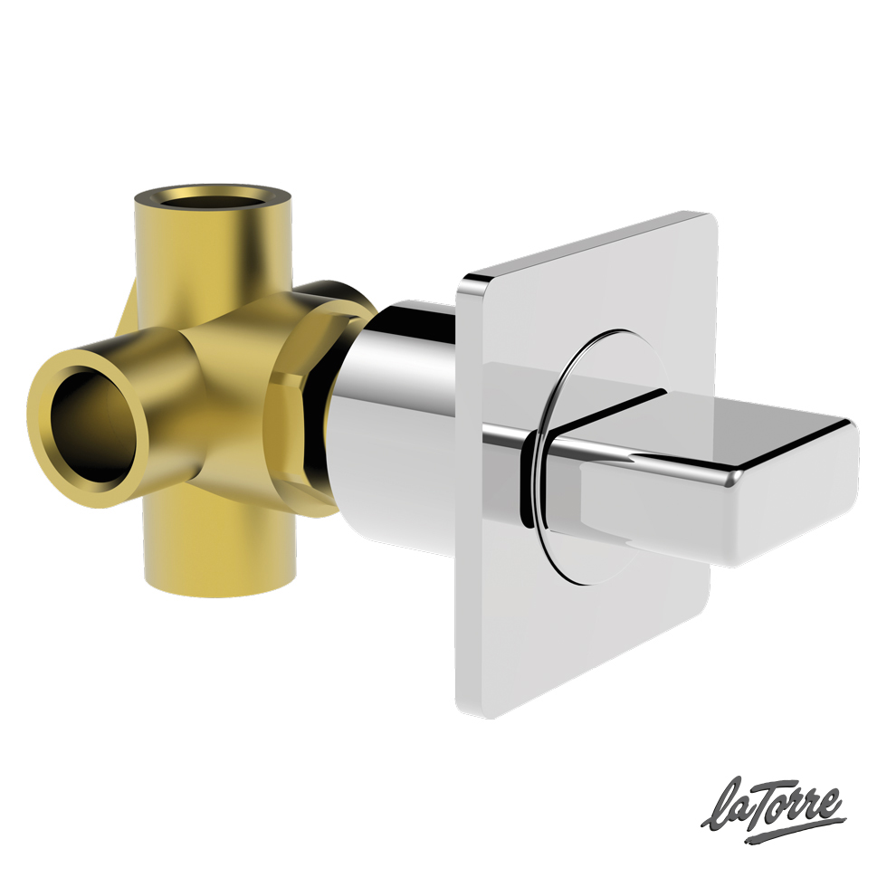 Εκτροπέας 3 εξόδων για εντοιχισμένο σύστημα ντουζιέρας, La Torre Profili Chrome