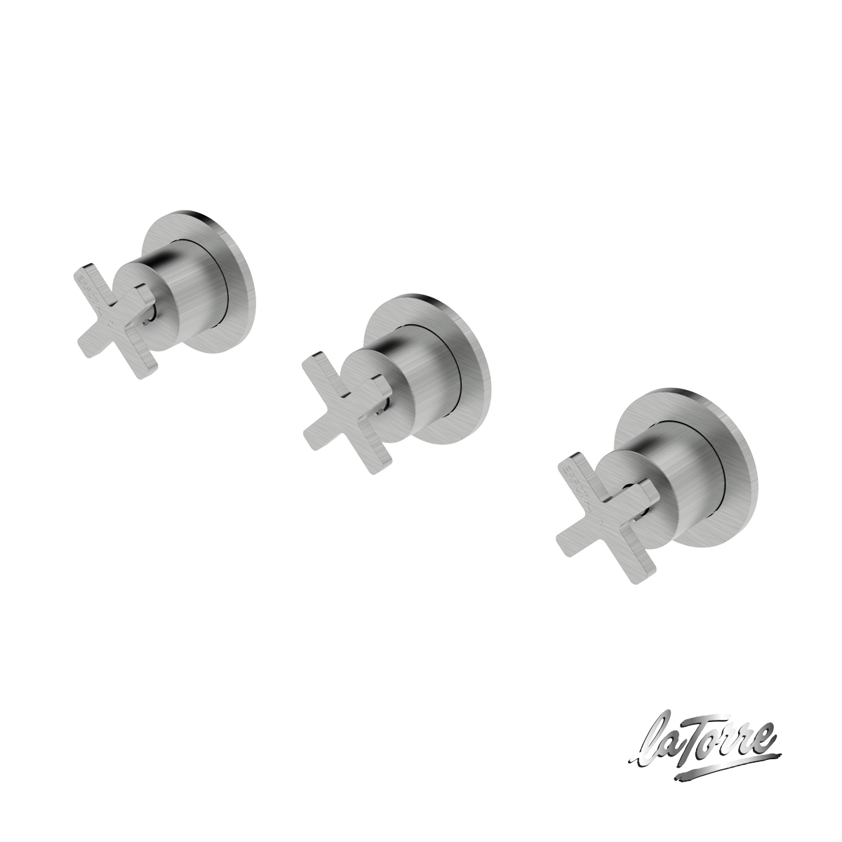 Βαλβίδες Ζεστό-Κρύο με εκτροπέα 3 εξόδων, La Torre Elle Cross Inox Finish