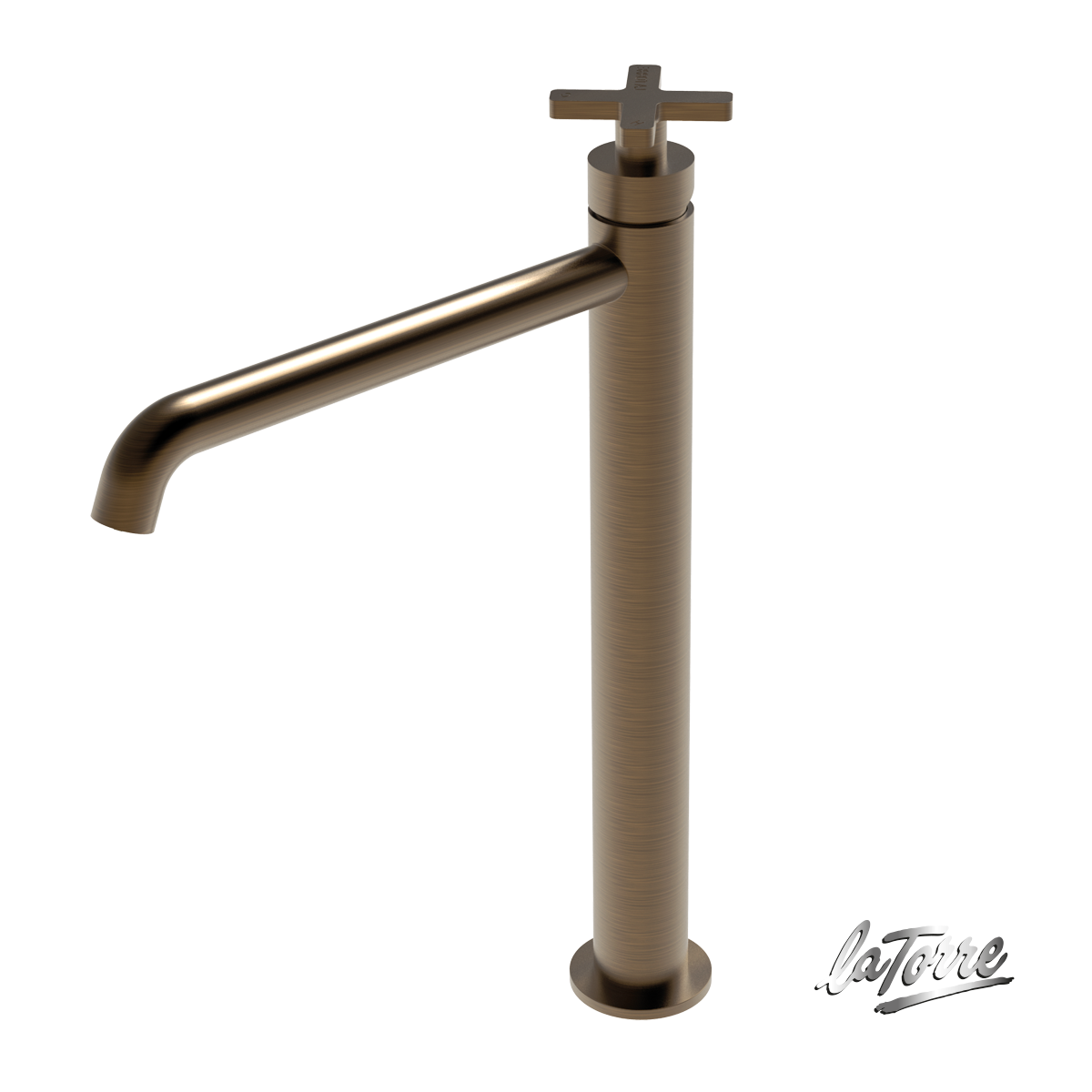 Μπαταρία Νιπτήρα Υψηλή με Βαλβίδα Clic-Clac Εlle Cross La Torre Antique Brass