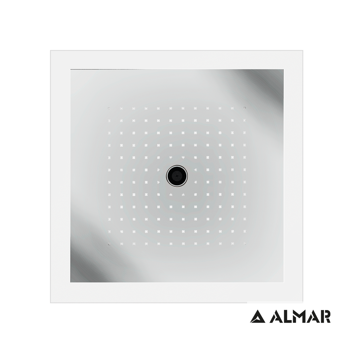 Κεφαλή Ντουζ Εντοιχισμού Οροφής 47x47 Icicle με Χρωματοθεραπεία χωρίς πλαίσιο στήριξης, Almar Inox Chrome