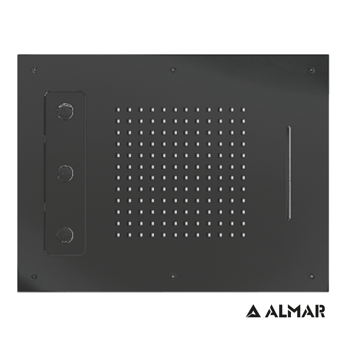 Κεφαλή Ντουζ Εντοιχισμού Οροφής 63x48, Almar PVD Black Brushed