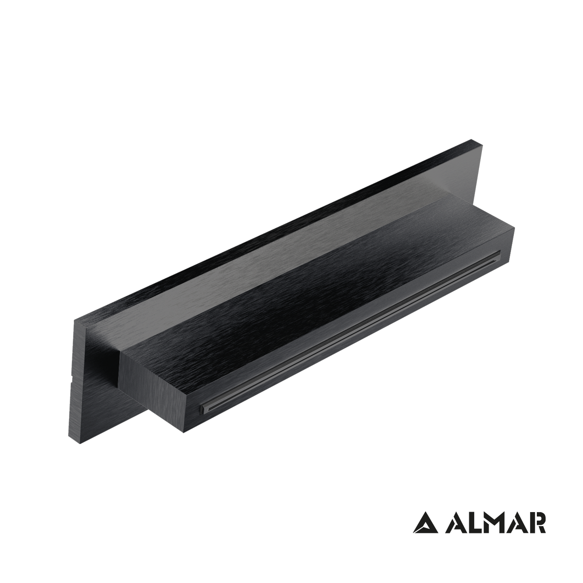 Καταρράκτης Ντουζ XL 34,6x8 Almar PVD Black Brushed