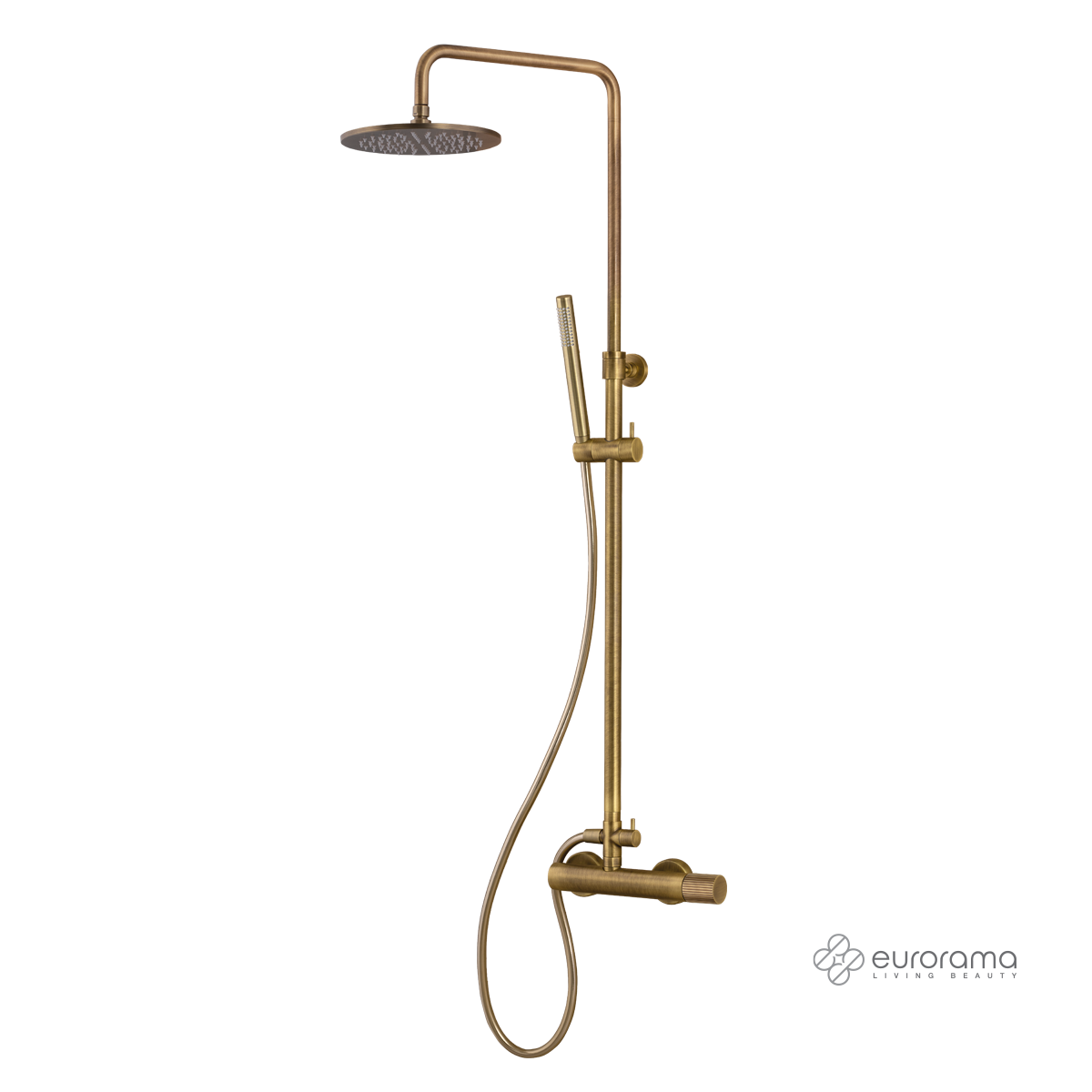 Μπαταρία Ντουζιέρας με Κεφαλή και Κολώνα ρυθμιζόμενου ύψους OSO Bronze Brushed