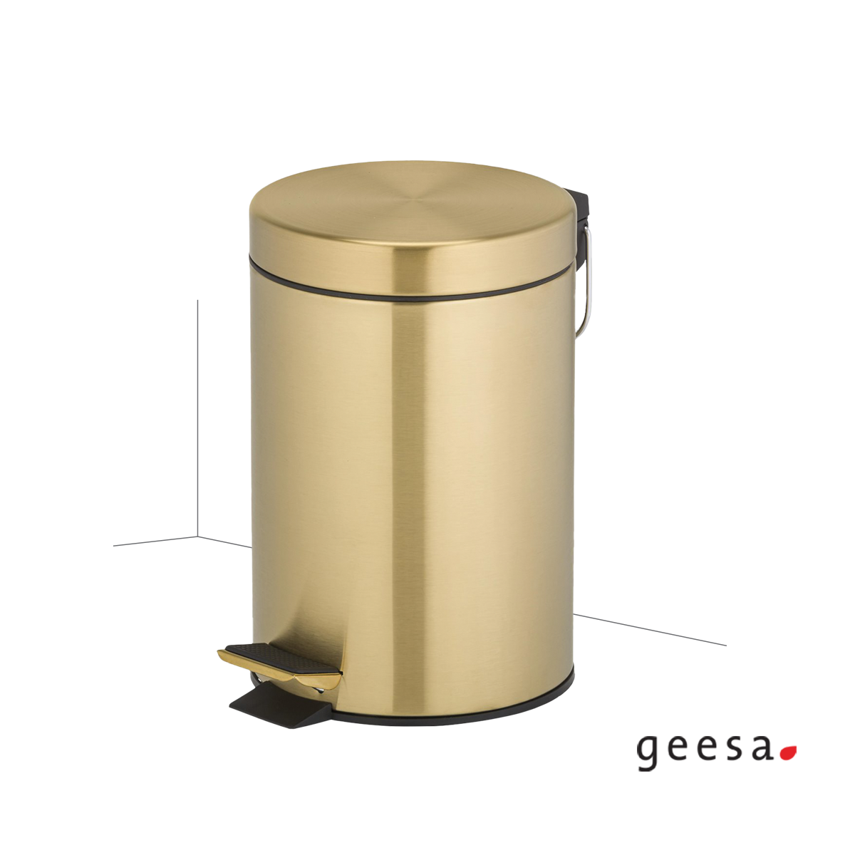 Χαρτοδοχείο Επιδαπέδιο 3l Geesa Inox PVD Brushed Gold