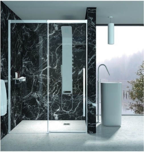 Devon Smooth Slider (107-111 x Y.200cm) SLM 110C-100 Chrome 1 σταθερό + 1 συρόμενο φύλλο