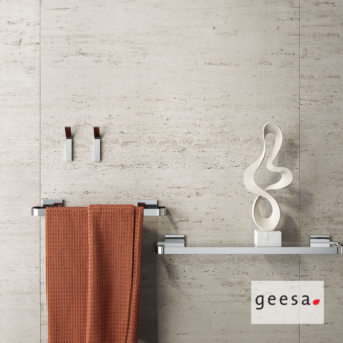 Πετσετοκρεμάστρα Σταθερή Μονή 45cm της σειράς CRAFT GEESA Inox Chrome