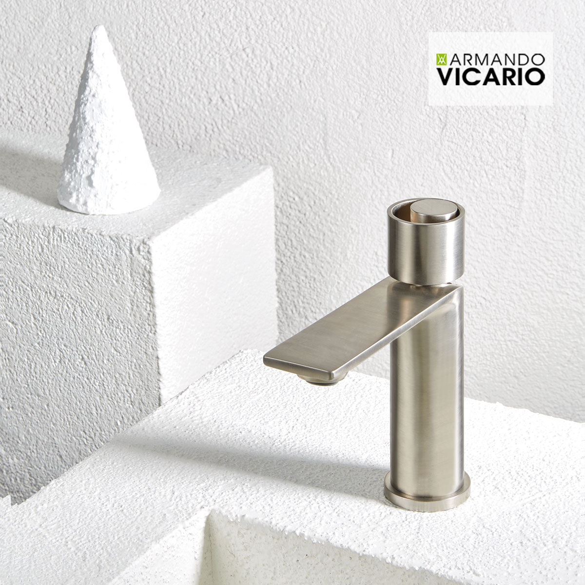 Μπαταρία Νιπτήρα με Βαλβίδα Clic-Clac Halo Vicario Inox