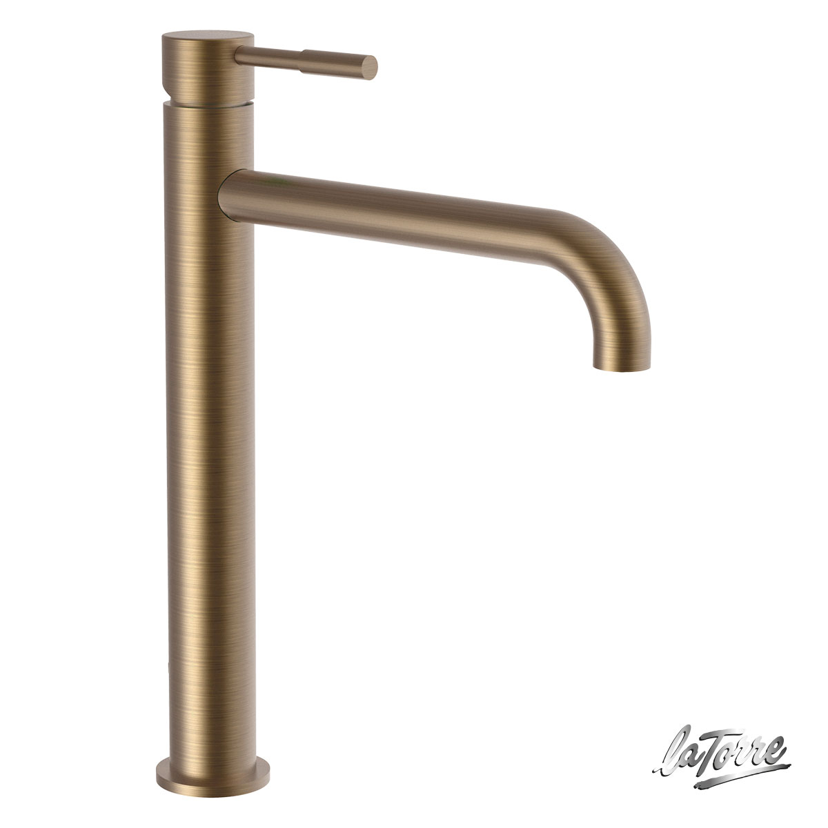 Μπαταρία Νιπτήρα Υψηλή με Βαλβίδα Clic-Clac Τech La Torre Antique Brass