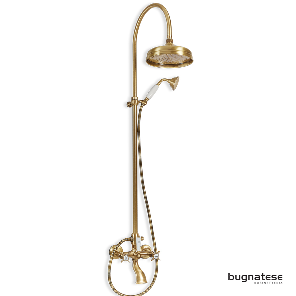 Μπαταρία Ντουζιέρας με Κεφαλή και Κολώνα ρυθμιζόμενου ύψους Princeton Bugnatese Bronze
