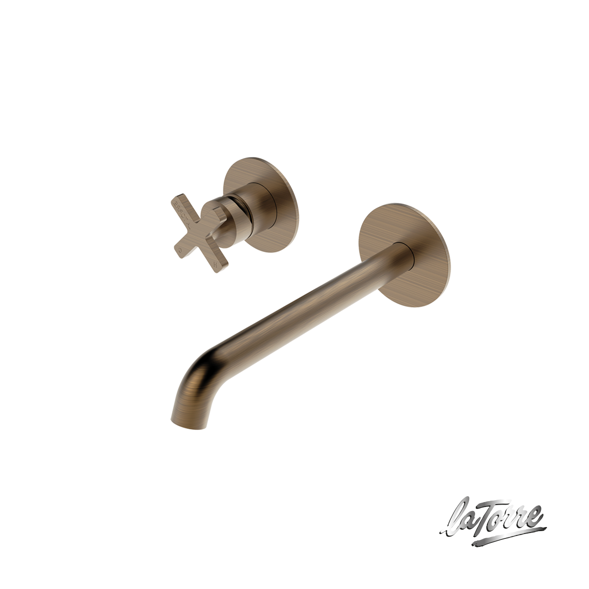 Μπαταρία Νιπτήρα Τοίχου Εlle Cross La Torre Antique Brass