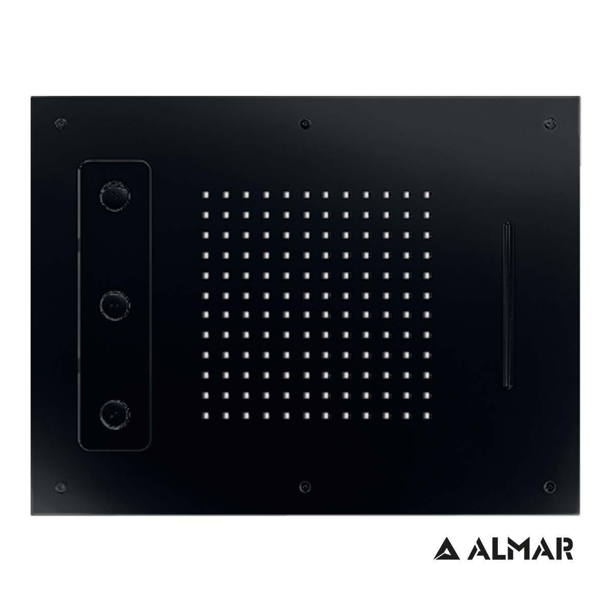 Κεφαλή Ντουζ Εντοιχισμού Οροφής 63x48 Almar Inox Black Matt