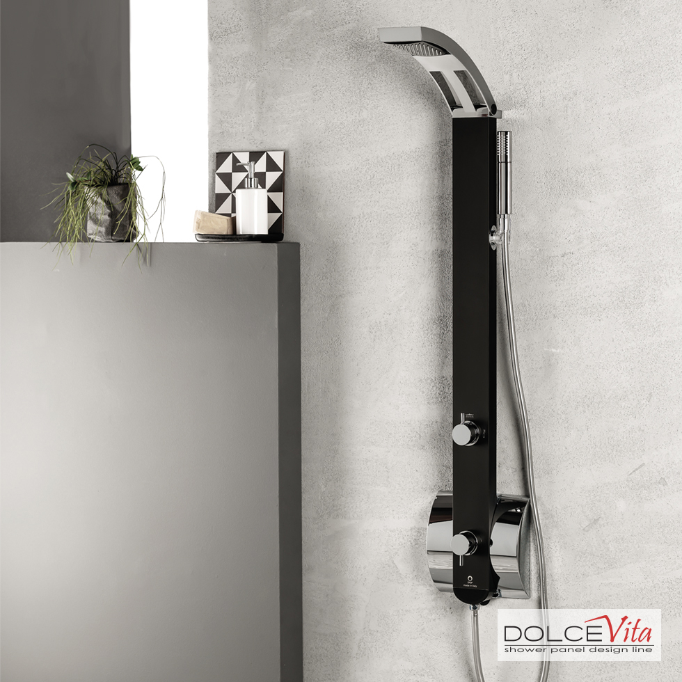 Στήλη Ντουζ IDEA με μίκτη Black Matt