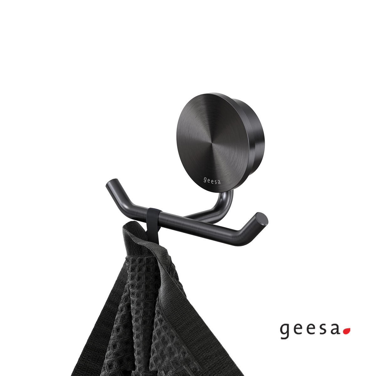 Άγκιστρο μπάνιου διπλό 4,6εκ. OPAL Geesa Inox PVD Black Brushed