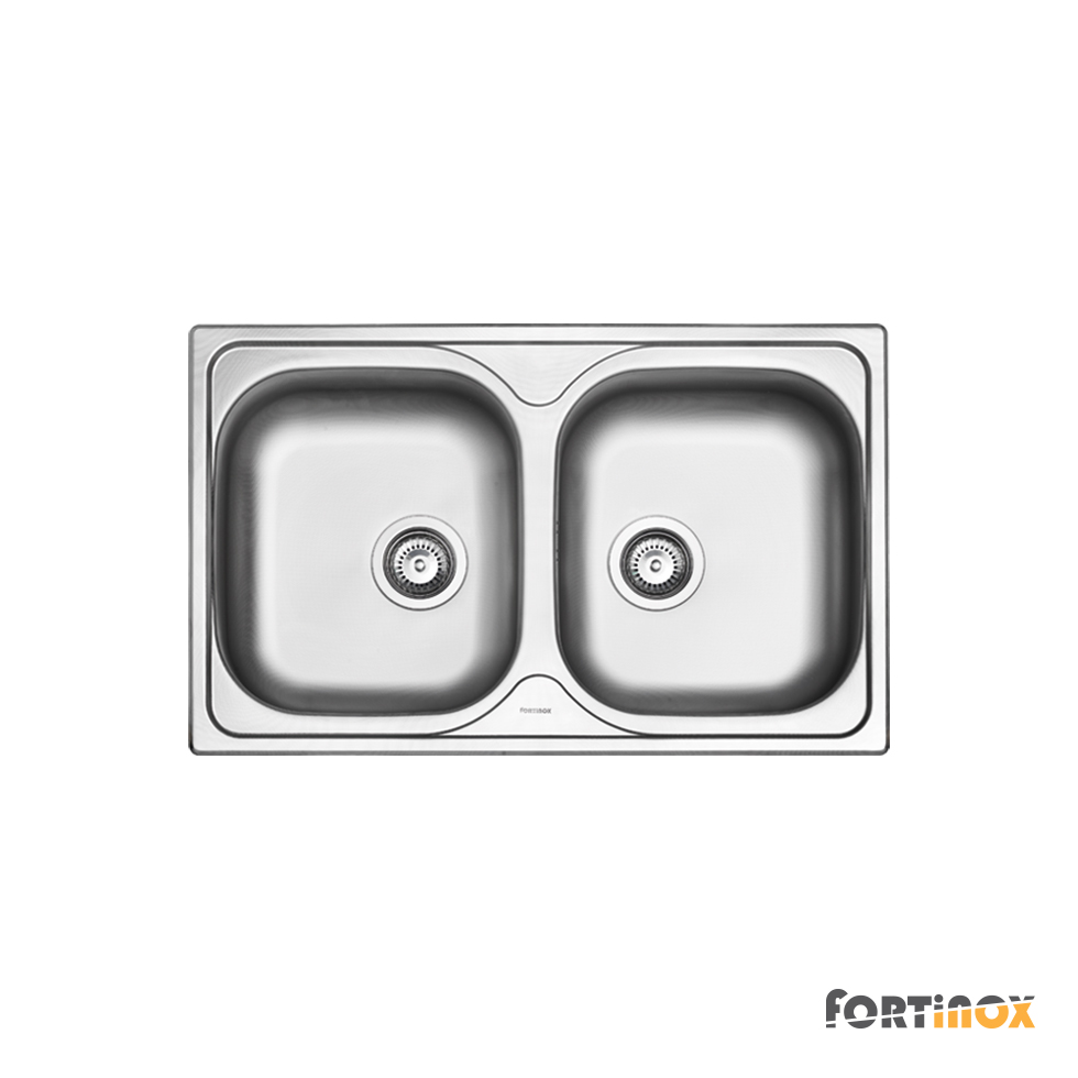 Νεροχύτης Κουζίνας Ανοξείδωτος Valley 80x50 Fortinox Inox Λείο