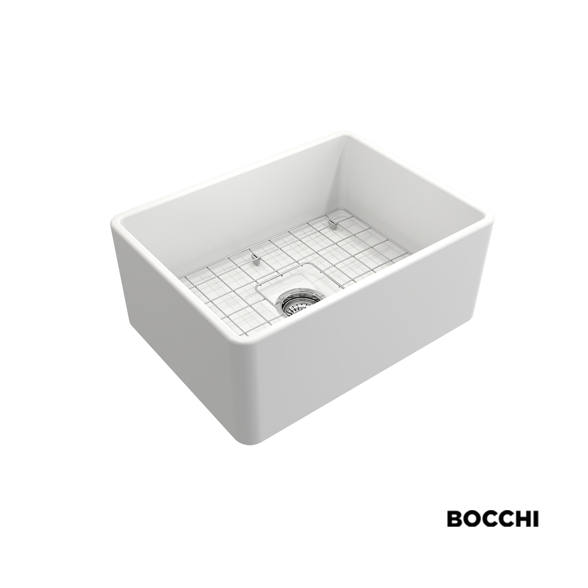 Νεροχύτης Κουζίνας Πορσελάνης Επικαθήμενος 61x46,5 Bocchi White Matt