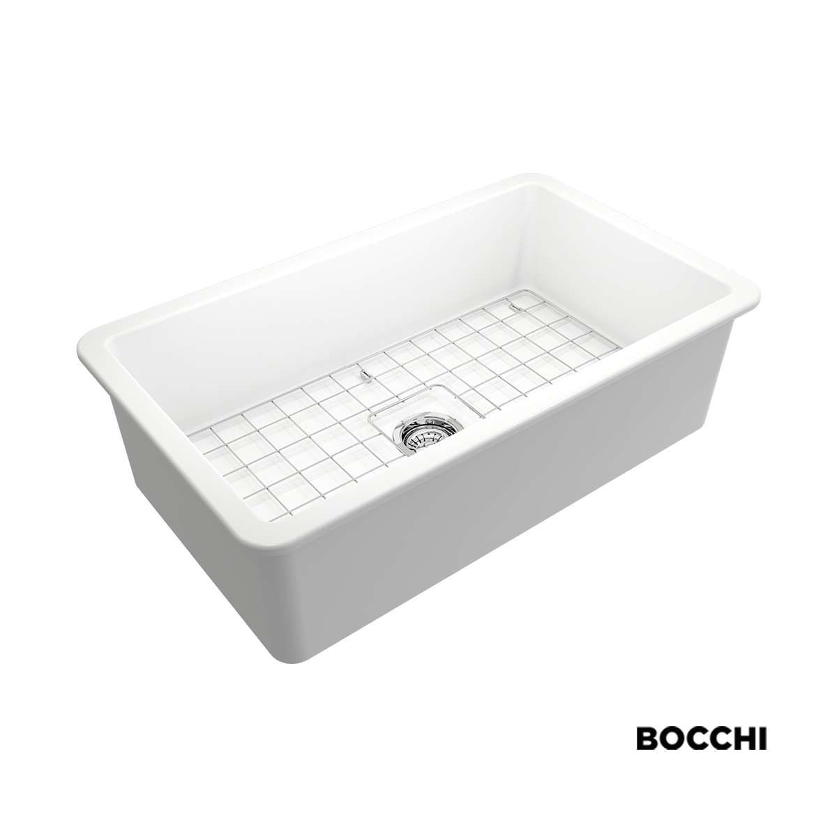 Νεροχύτης Κουζίνας Πορσελάνης Ένθετος - Υποκαθήμενος 81x48 Bocchi White Matt