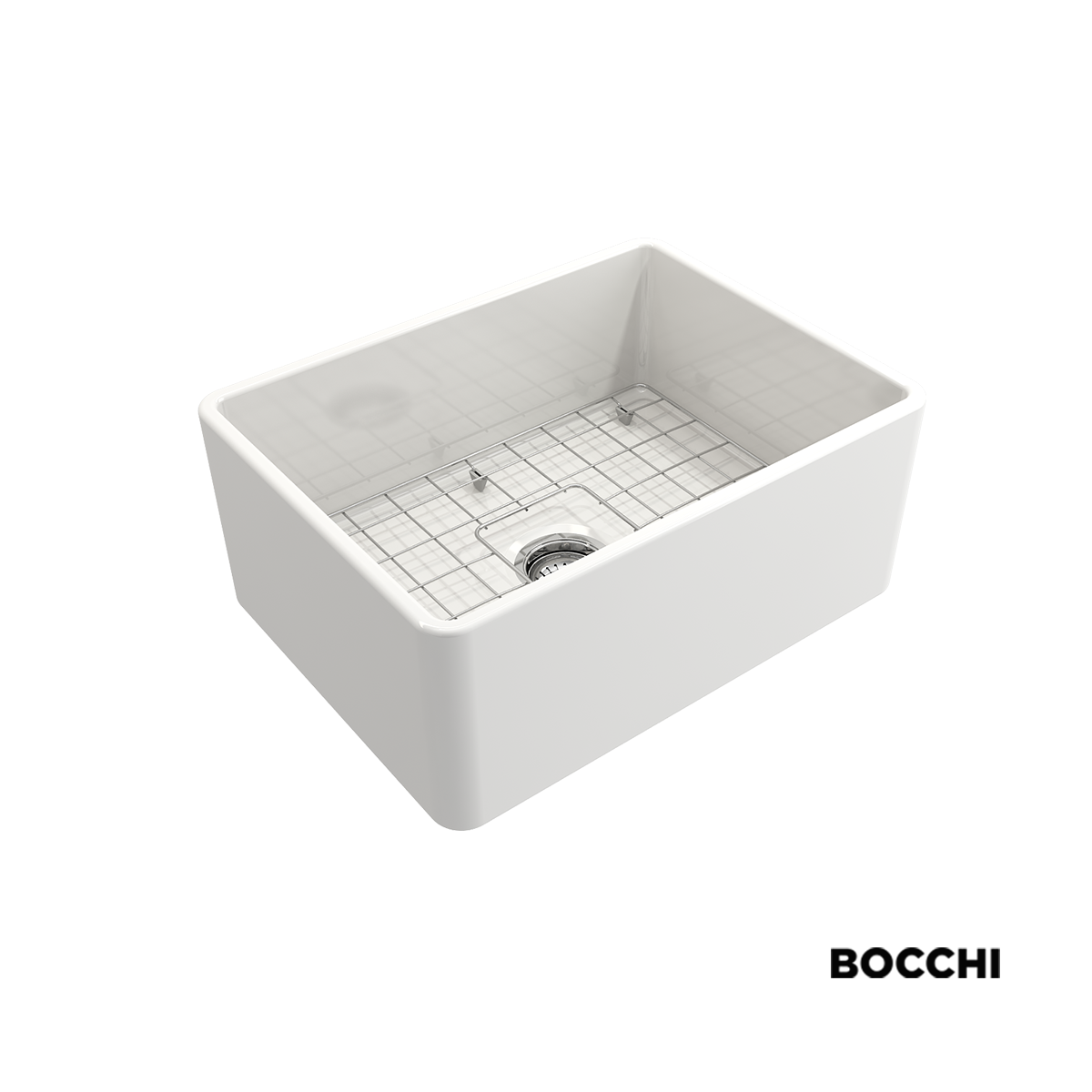 Νεροχύτης Κουζίνας Πορσελάνης Επικαθήμενος 61x46,5 Bocchi White