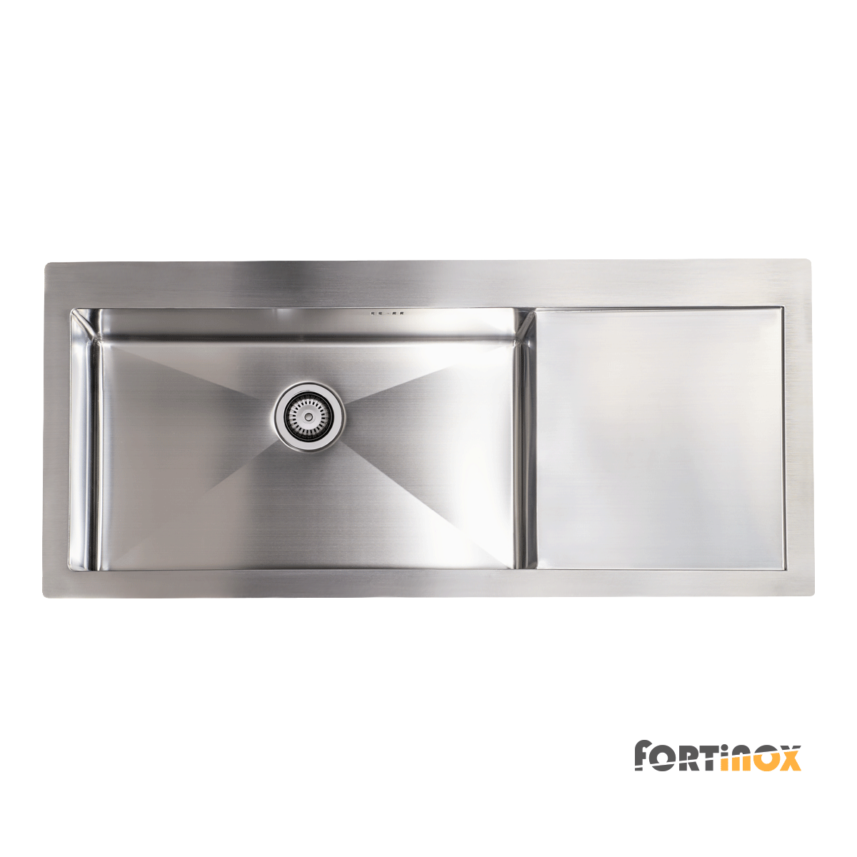 Νεροχύτης Κουζίνας Ανοξείδωτος Squadro 116x51 Fortinox Inox Λείο Right