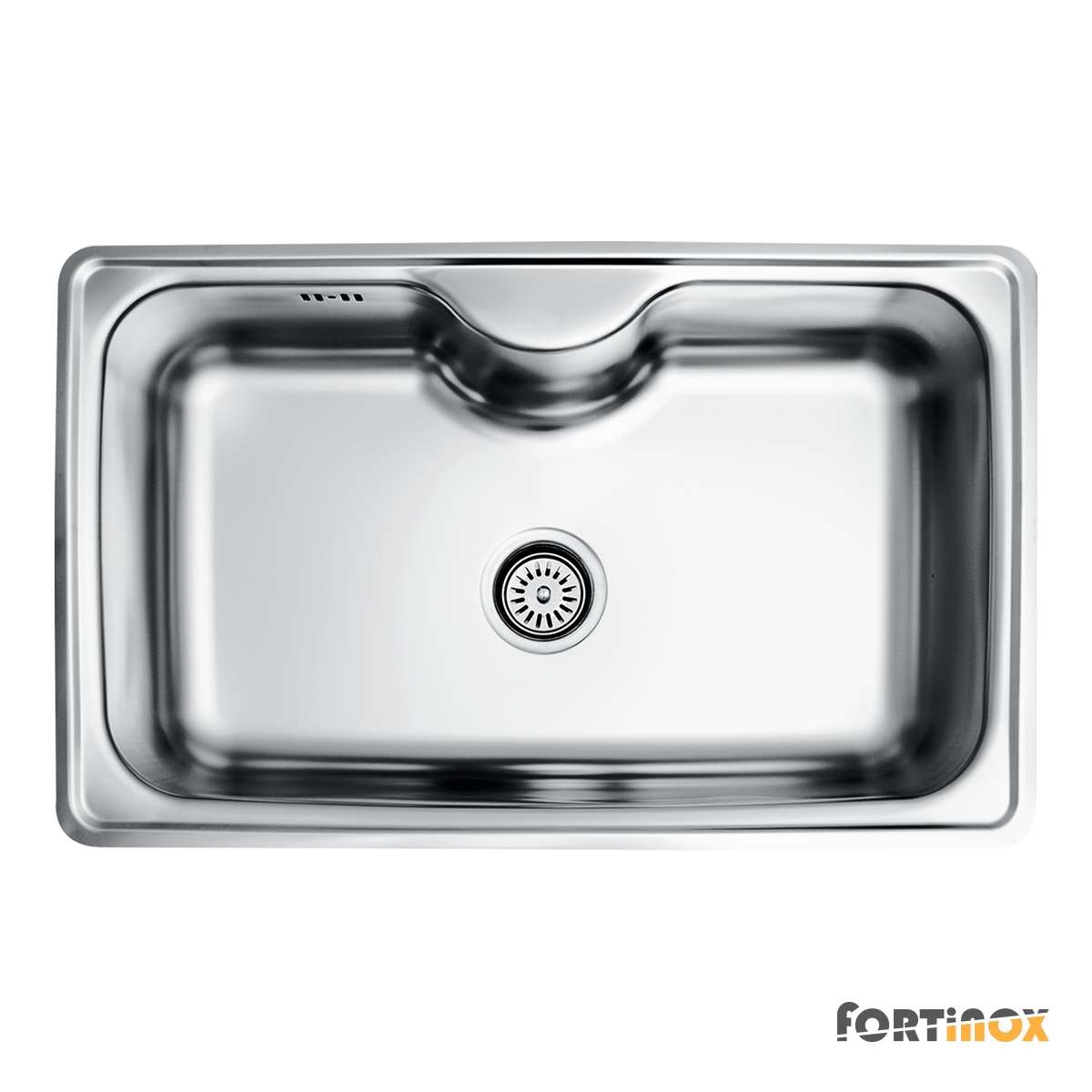 Νεροχύτης Κουζίνας Ανοξείδωτος Arena 80x50 Fortinox Inox Σαγρέ