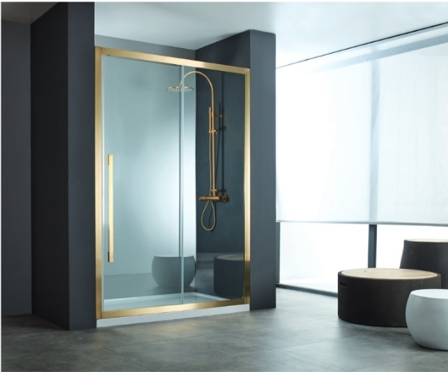 Devon Noxx Slider (97-99/h:200cm) SLN 100C-211 Gold Brushed PVD1 σταθερό + 1 συρόμενο φύλλο