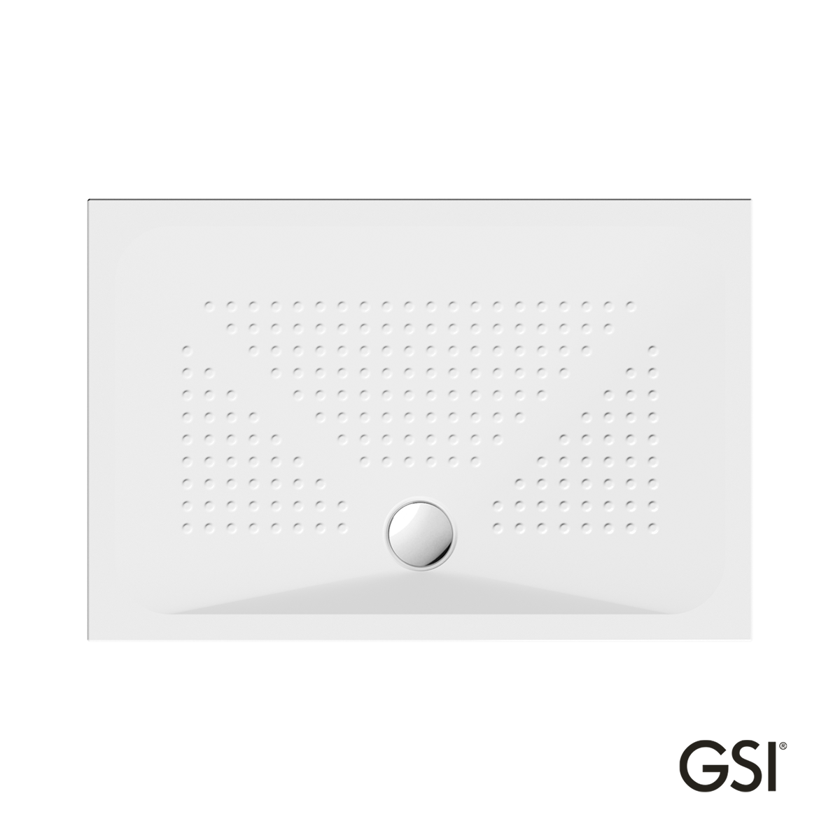 Ντουζιέρα Πορσελάνης Παραλληλόγραμμη 120x80 h.4 (4398) antislip Φ90 GSI White