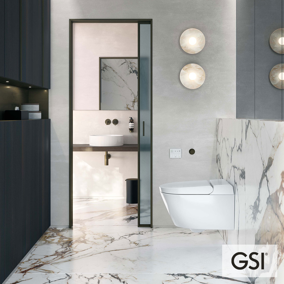 Λεκάνη Κρεμαστή PURA/59 Swirlflush με σύστημα ηλεκτρονικού μπιντέ, White Matt GSI Ιταλίας