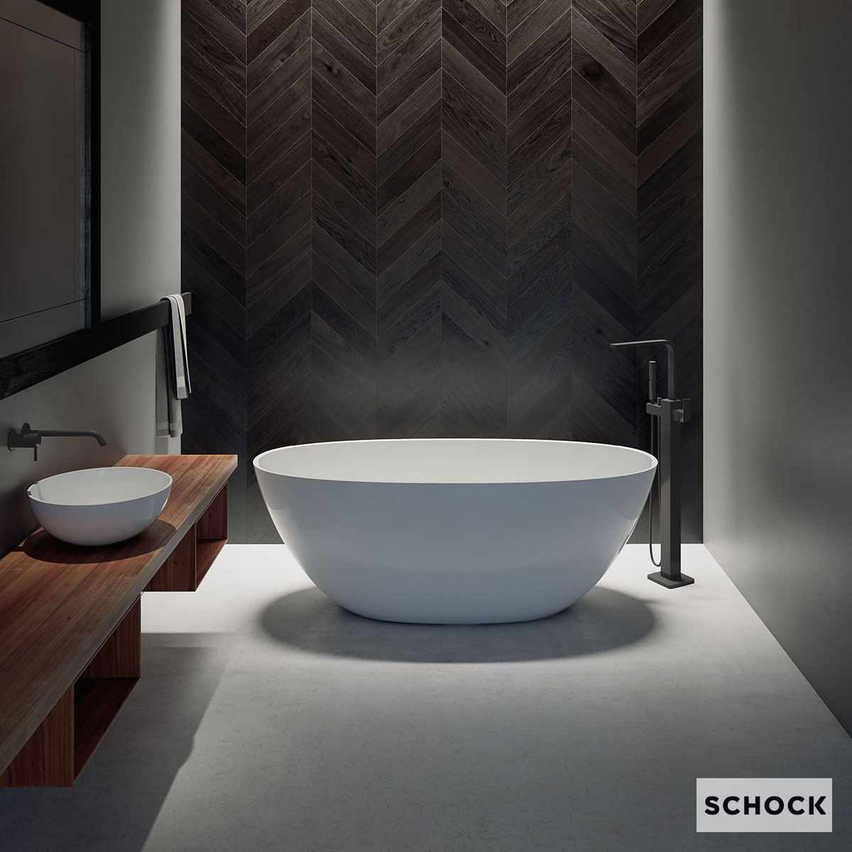 Μπανιέρα Ελεύθερης Τοποθέτησης VISTA Freestanding 160x70, SCHOCK White Matt