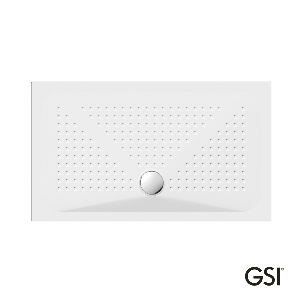 Ντουζιέρα Πορσελάνης Παραλληλόγραμμη 120x70 h.4 (4399) antislip Φ90 GSI White