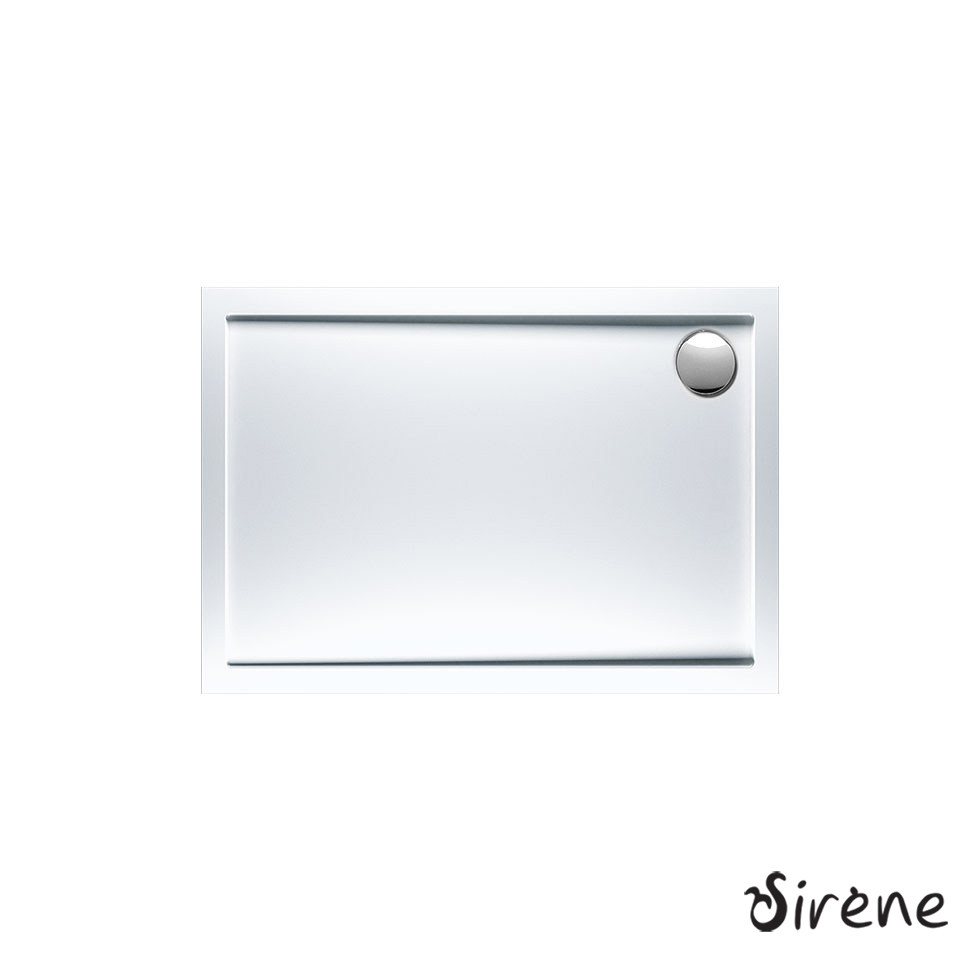 Ντουζιέρα Ακρυλική Παραλληλόγραμμη 110x80 extra-flat Φ90 Sirene White