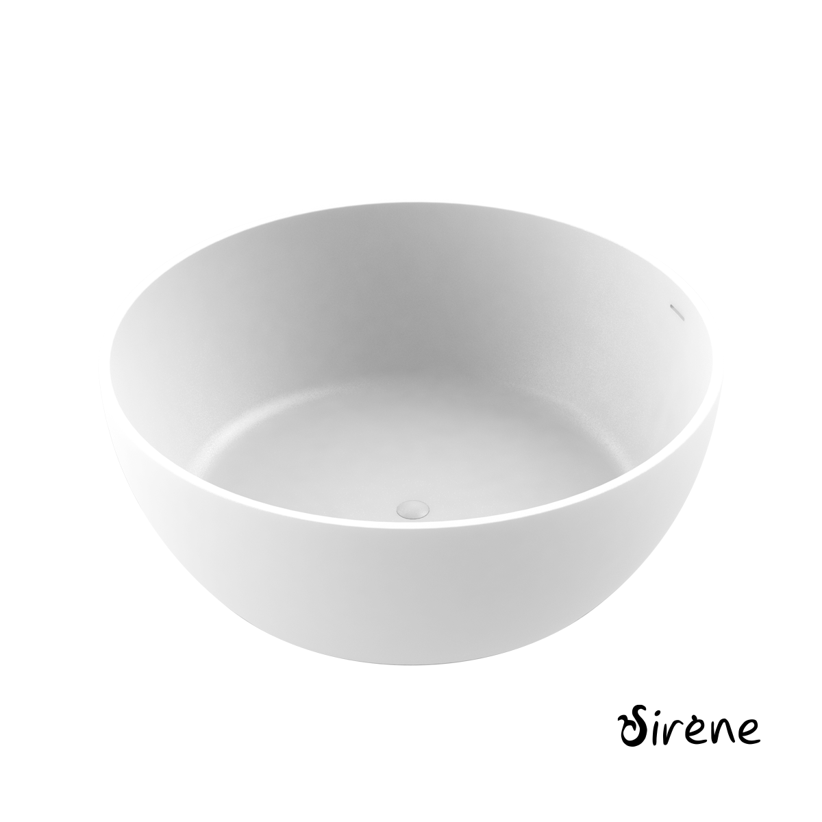 Μπανιέρα Solid Surface Ελεύθερης Τοποθέτησης CUSCO Freestanding Φ153, Sirene White Matt