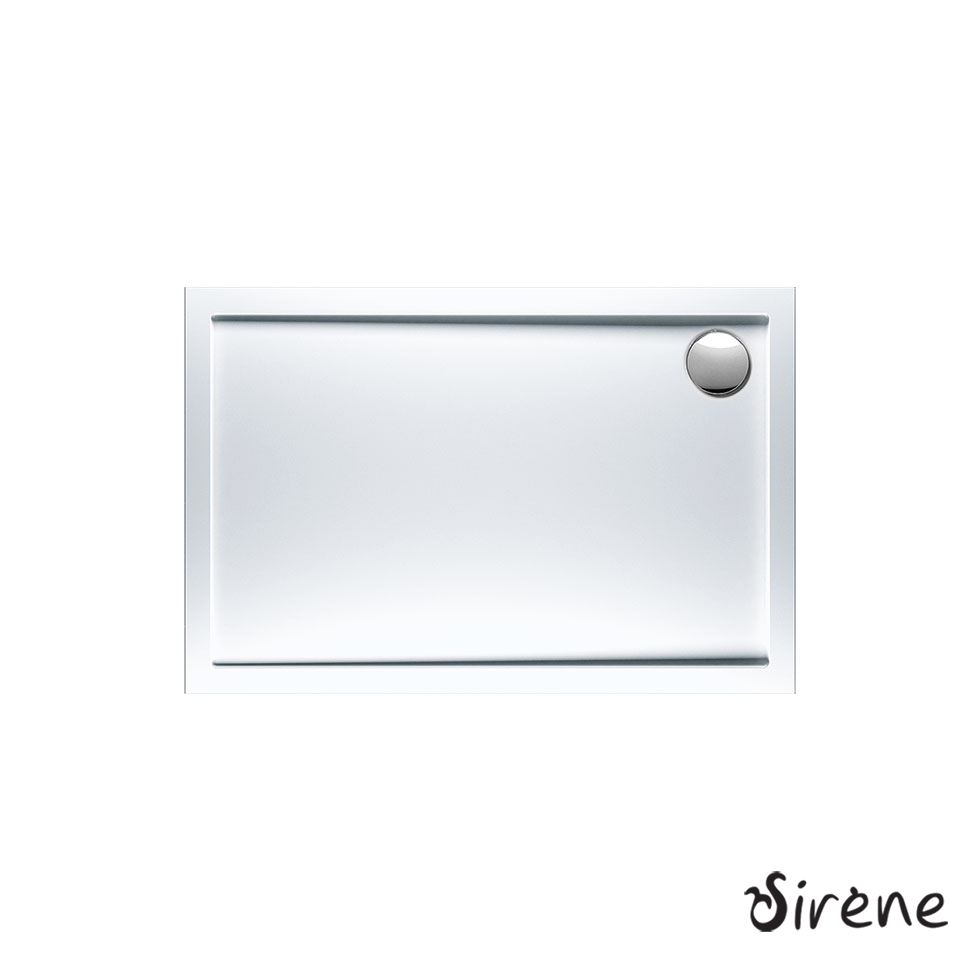 Ντουζιέρα Ακρυλική Παραλληλόγραμμη 120x80 extra-flat Φ90 Sirene White