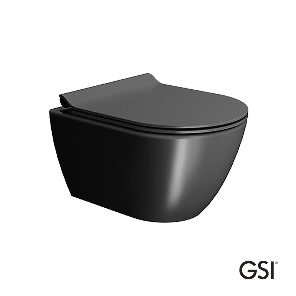 Λεκάνη Κρεμαστή Pura/50 Swirlflush με κάλυμμα MS86SC Super Slim Soft Close, GSI Ardesia