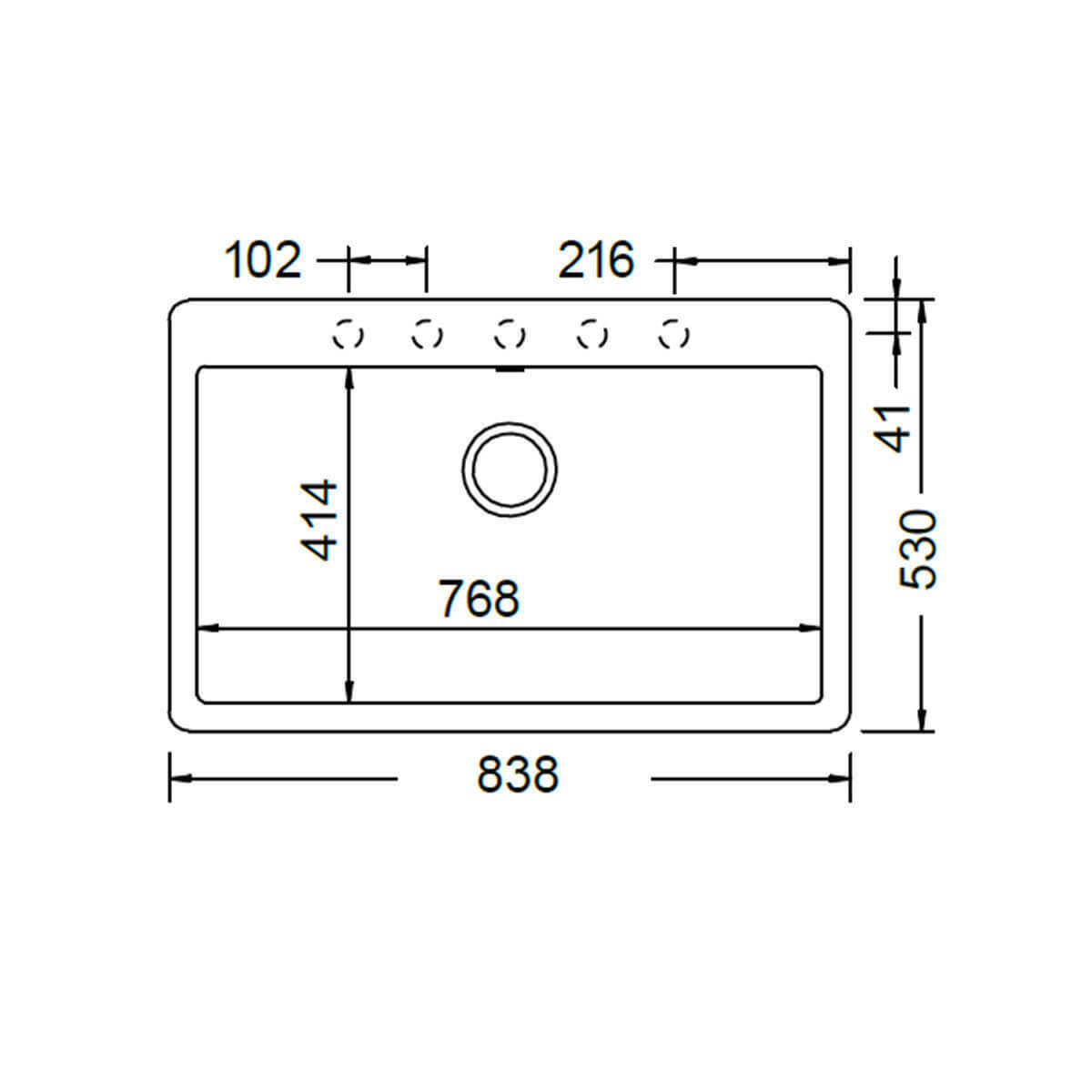 Schock Cristadur Mono 15090 Ένθετος Νεροχύτης 83,8x53cm Polaris