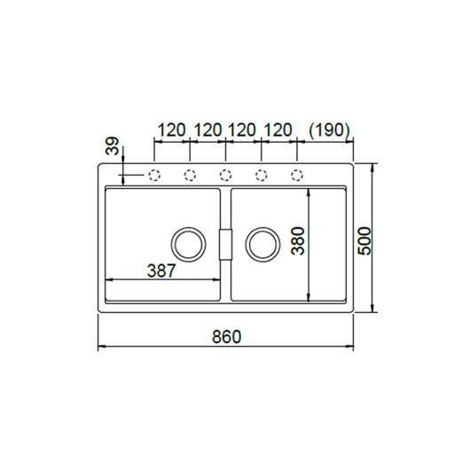 Schock Cristadur Mono Ένθετος Νεροχύτης 86x50cm Puro