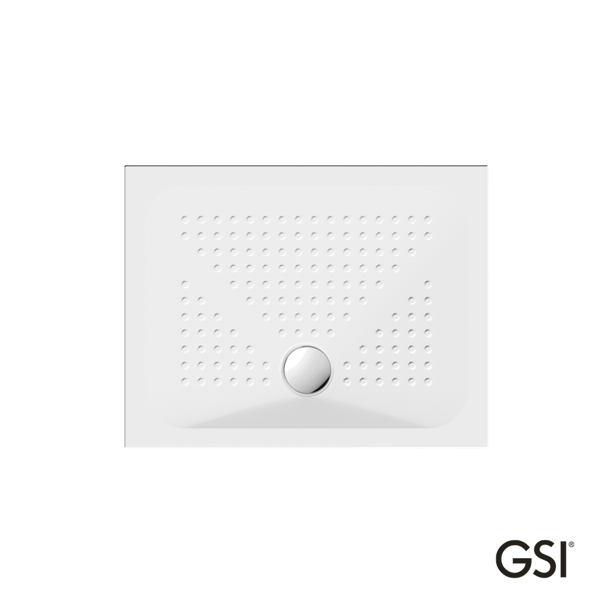 Ντουζιέρα Πορσελάνης Παραλληλόγραμμη 90x70 h.4 (4388) antislip Φ90 GSI White