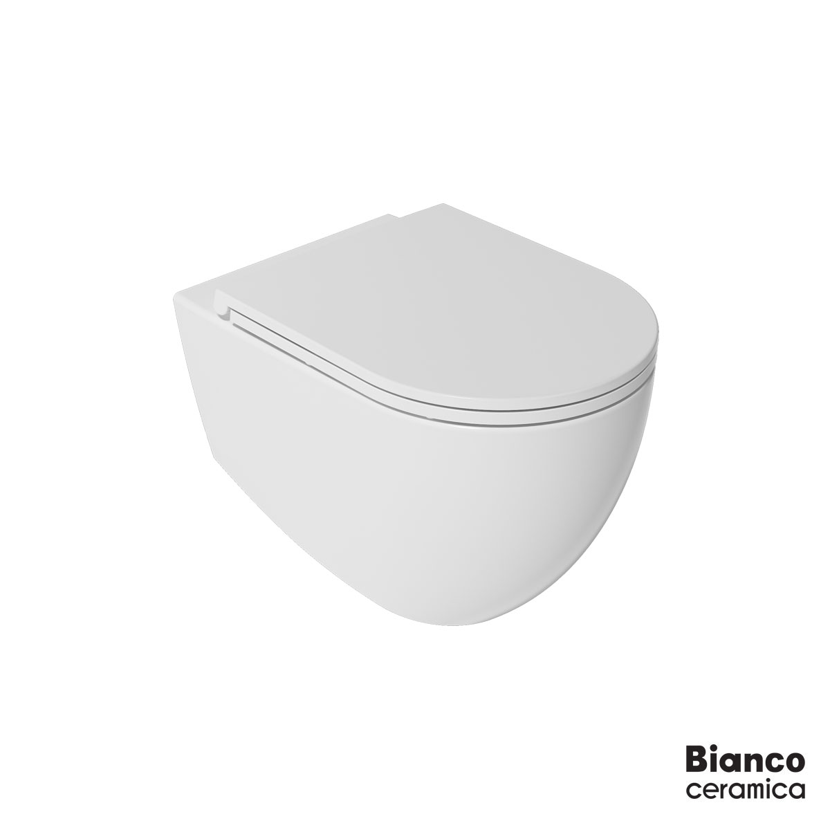 Λεκάνη Κρεμαστή LENTA/53 Rimless με κάλυμμα Soft Close MS38C, Bianco Ceramica White Matt