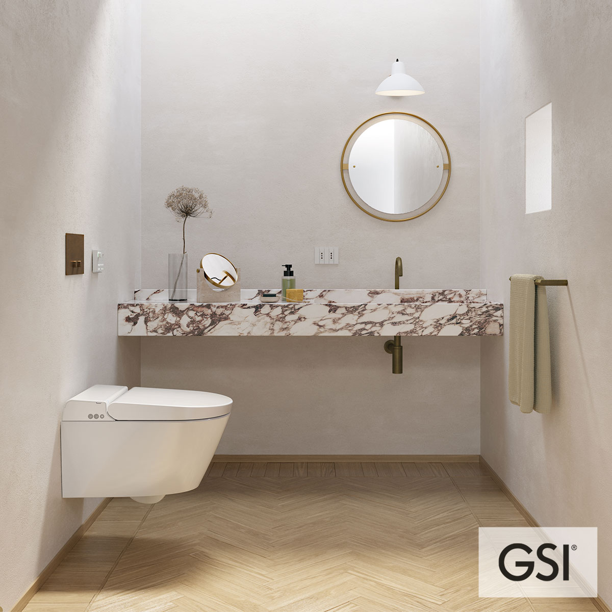 Λεκάνη Κρεμαστή PURA/59 Swirlflush με σύστημα ηλεκτρονικού μπιντέ, White GSI Ιταλίας