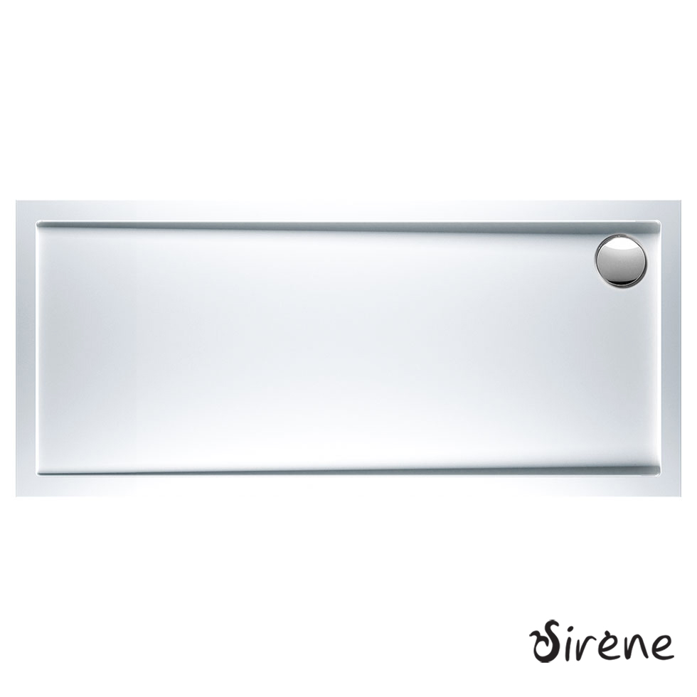 Ντουζιέρα Ακρυλική Παραλληλόγραμμη 160x80 extra-flat Φ90 Sirene White