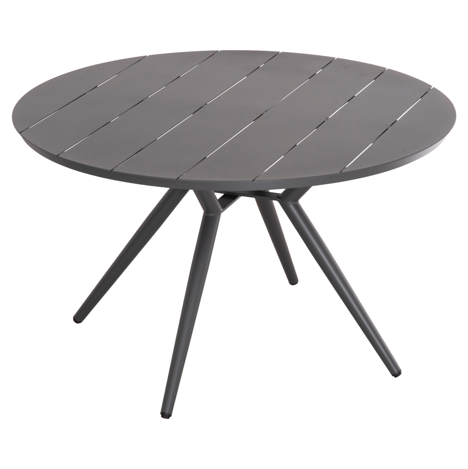 ΤΡΑΠΕΖΙ ΑΛΟΥΜΙΝΙΟΥ ΣΤΡΟΓΓΥΛΟ HIGER HM6290.01 ΓΚΡΙ Φ126x74Υεκ.