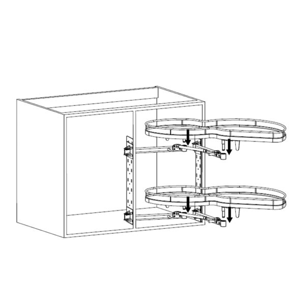 ΓΩΝΙΑΚΟ ΚΑΛΑΘΙ “ΦΑΣΟΛΙ: ΔΕΞΙ Κ1000mm ΜΕ ΦΡΕΝΟ ΧΡΩΜΙΟ/ΓΚΡΙ ΓΙΑ ΠΟΡΤΑ 500mm 925x370x565mm για max 30kgr