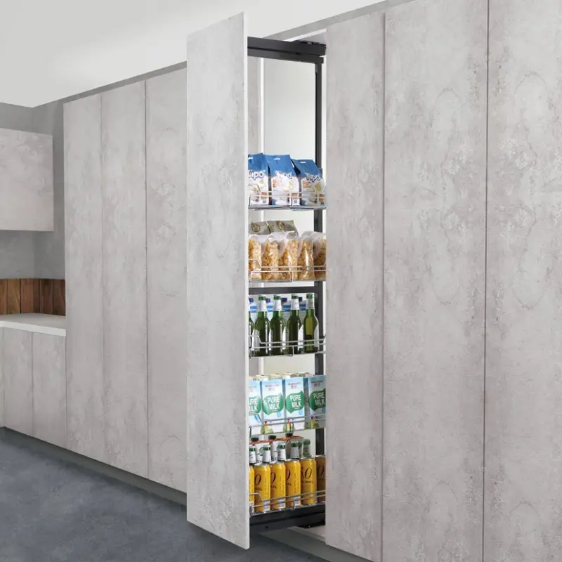 Geman Τροφοθήκη Τηλεσκοπική Με Φρένο 6 Καλάθια Με Μεταλλικό Πάτο Χρώμιο Κ400mm