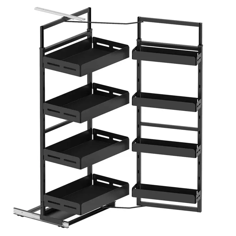 Starax Τροφοθήκη Τηλεσκοπική Διπλή Ανθρακί Για Κ450mm, 4 Καλάθια