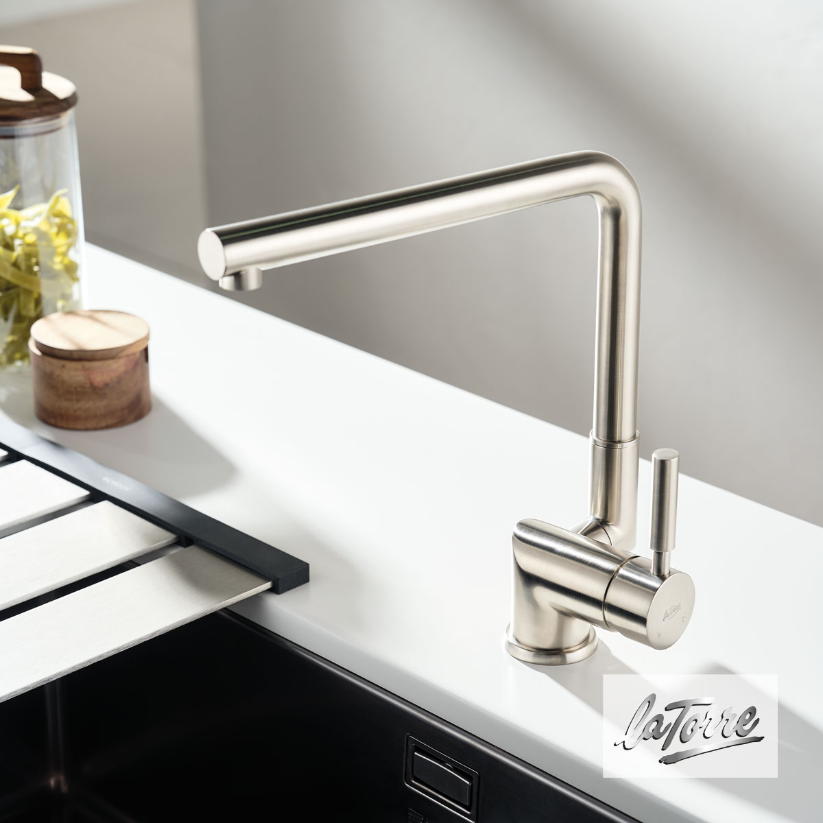 Μπαταρία Νεροχύτη Κουζίνας Παραθύρου, Τech La Torre Inox