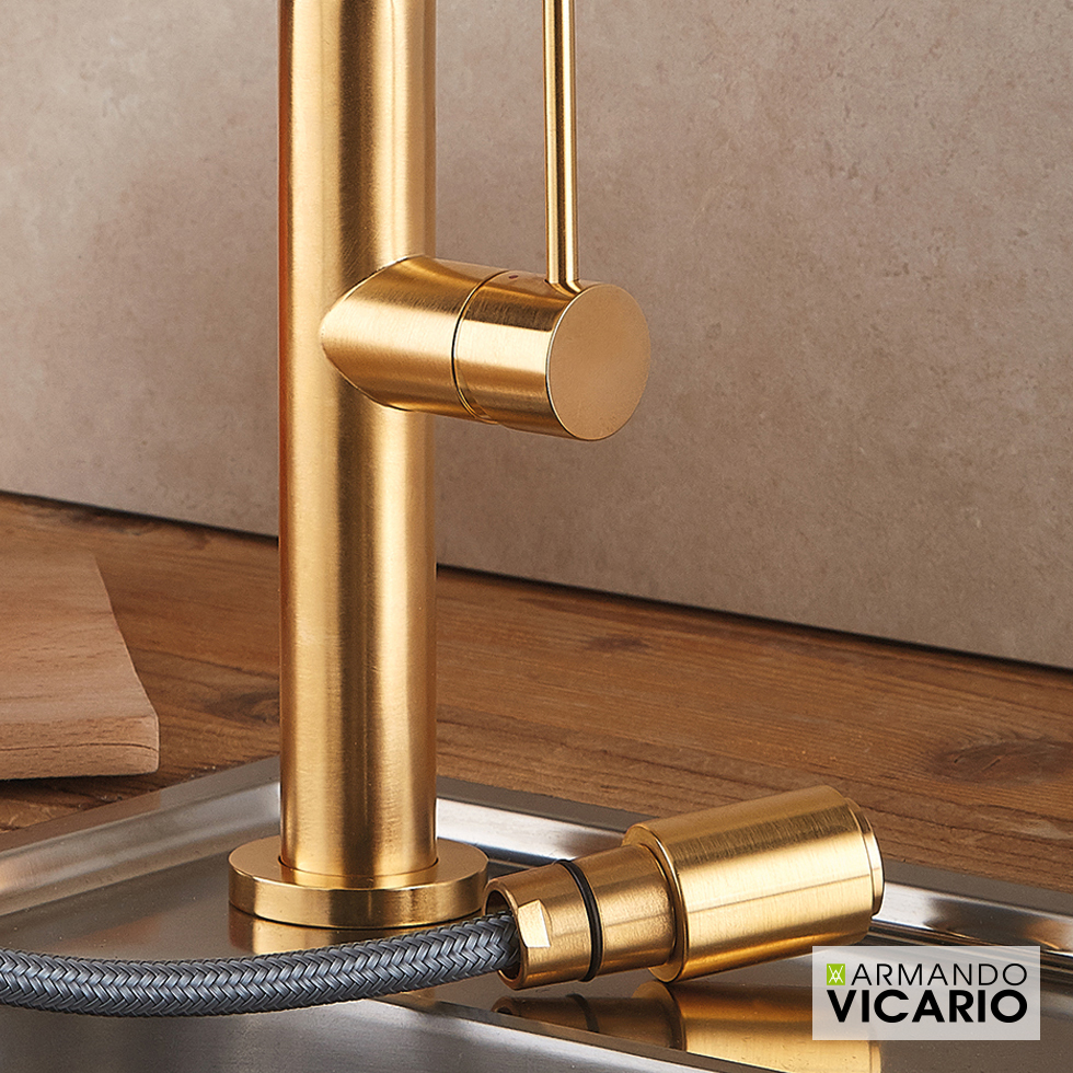 Μπαταρία Νεροχύτη Κουζίνας Tozo Brushed Gold