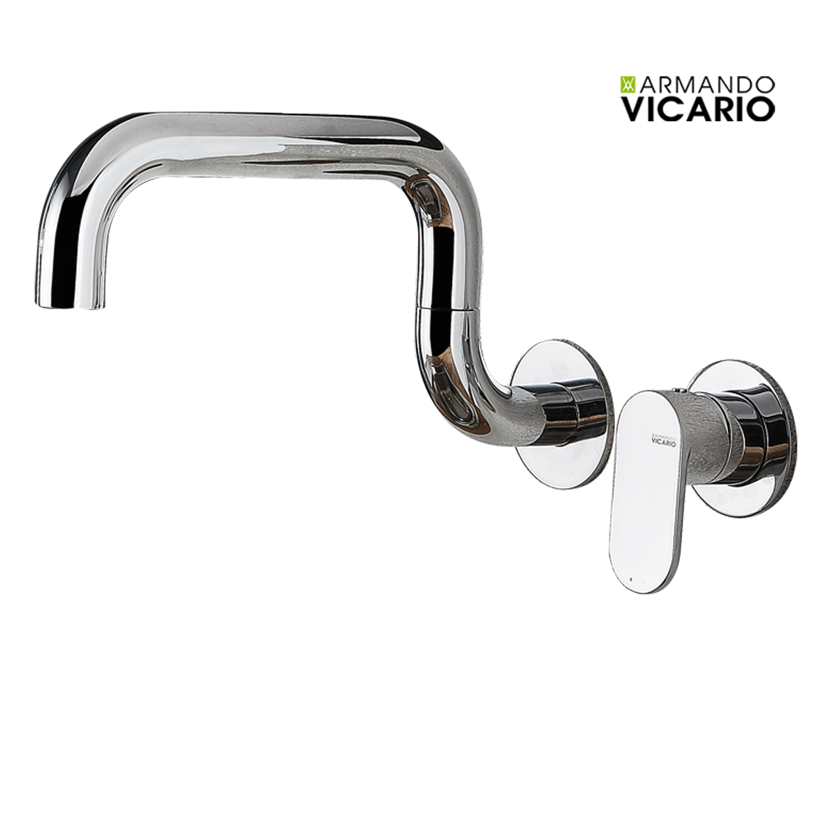 Μπαταρία Νεροχύτη Κουζίνας Τοίχου Laundry Vicario Chrome