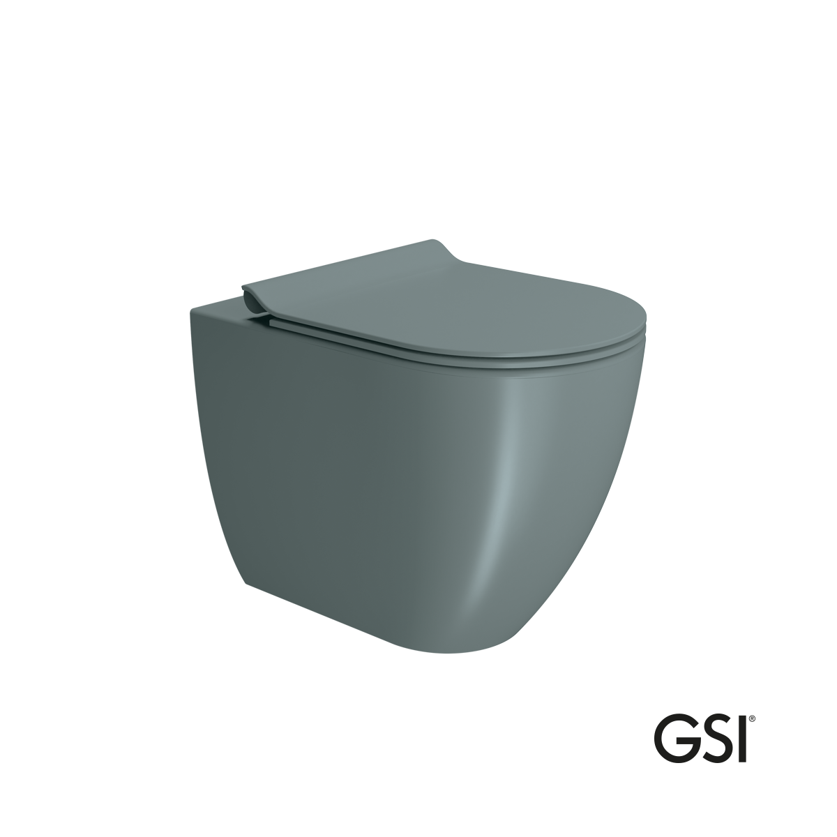 Λεκάνη Υψηλής Πίεσης Πισωστόμια Pura/55 Swirlflush με κάλυμμα Super Slim Soft Close MS86SC, GSI Agave