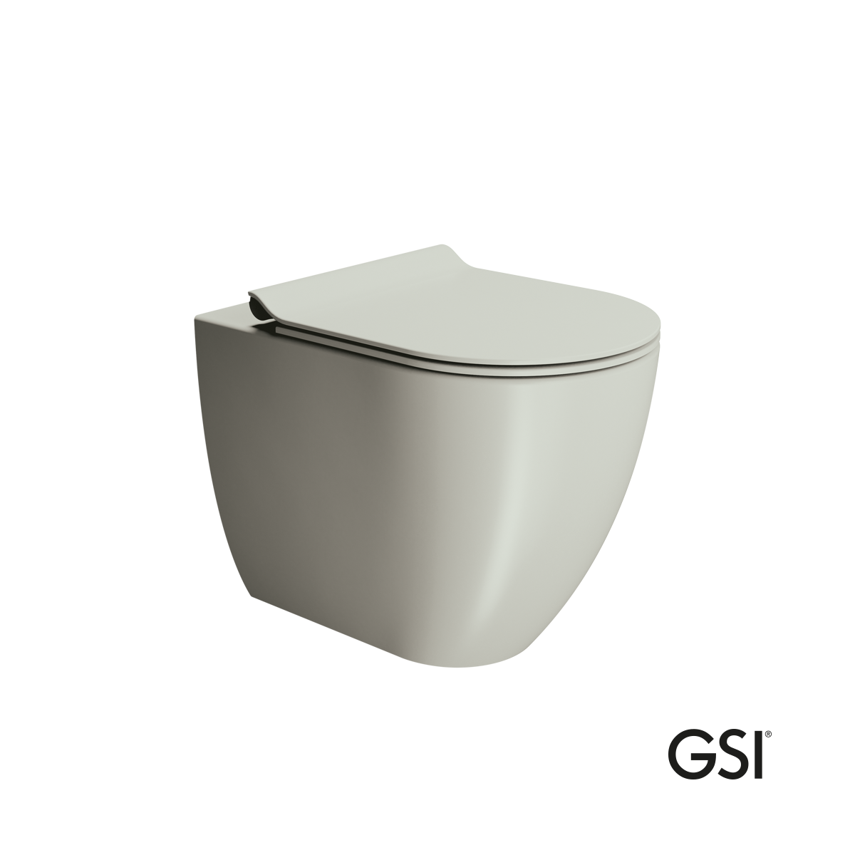 Λεκάνη Υψηλής Πίεσης Πισωστόμια Pura/55 Swirlflush με κάλυμμα Super Slim Soft Close MS86SC, GSI Cenere