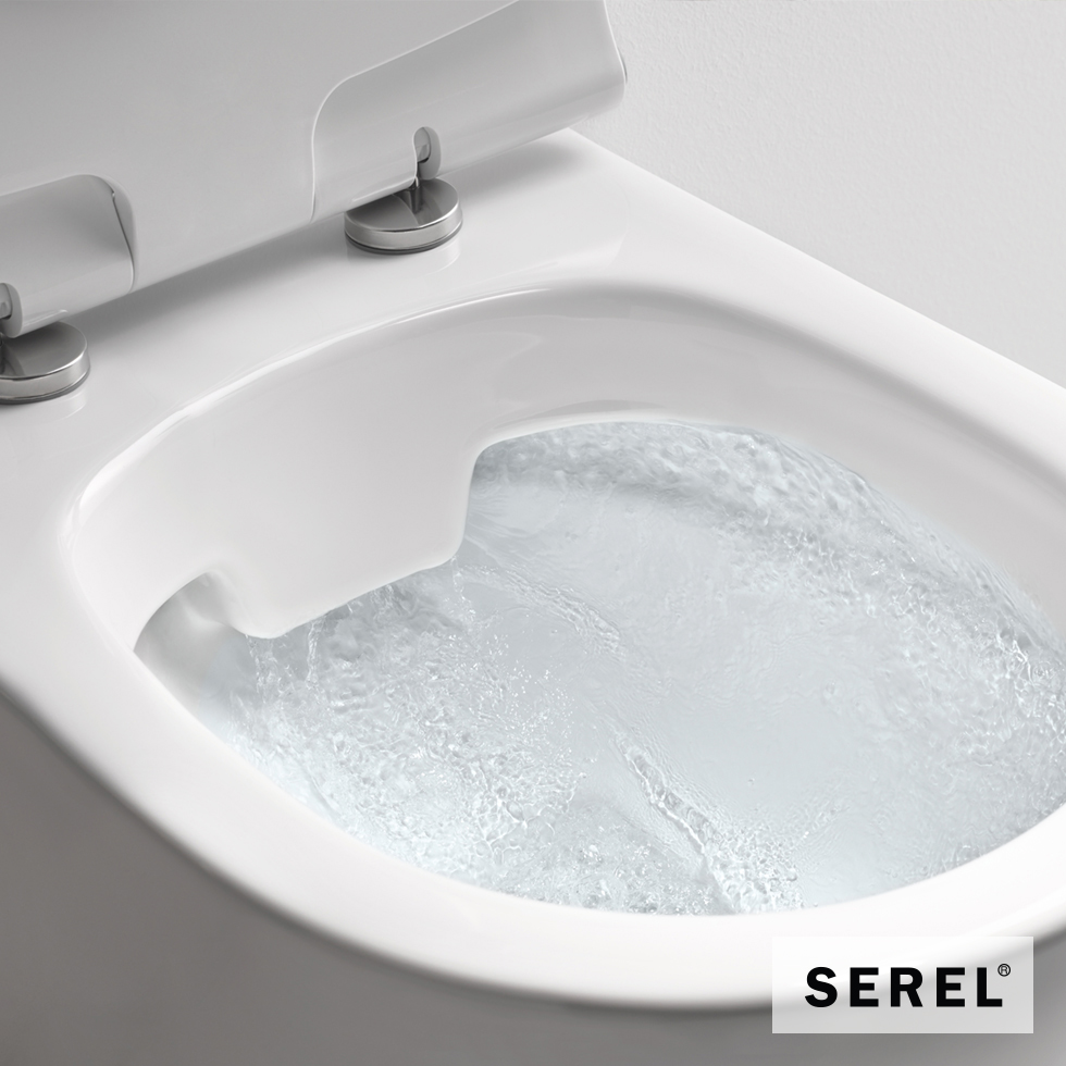 Λεκάνη Κρεμαστή SMART56/52 Rimless με κάλυμμα Slim Soft Close 9001SC, Serel White