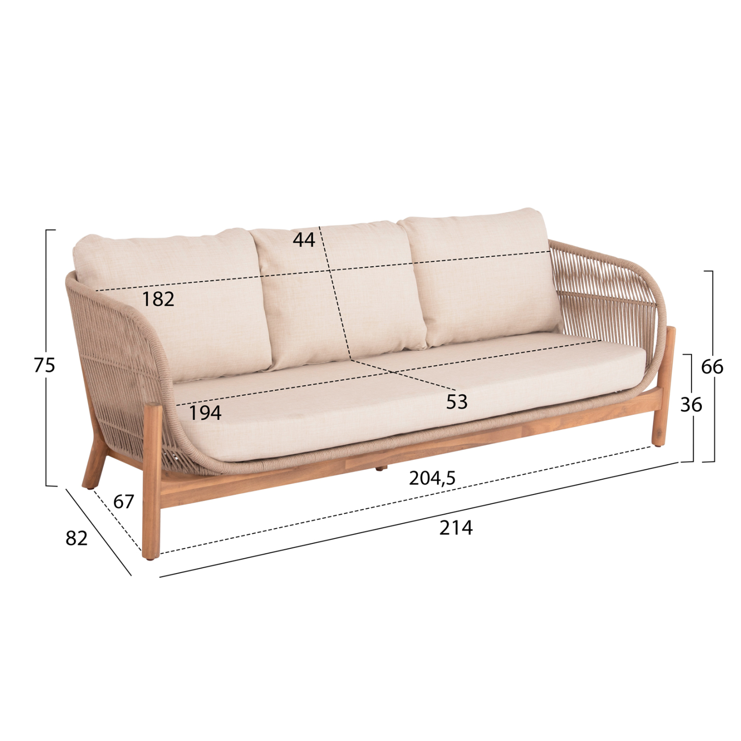 ΣΕΤ ΣΑΛΟΝΙ ΕΞ.ΧΩΡΟΥ 4ΤΜΧ SANJI HM6219 ΞΥΛΟ ΑΚΑΚΙΑΣ-ΑΛΟΥΜΙΝΙΟ-ΣΧΟΙΝΙ